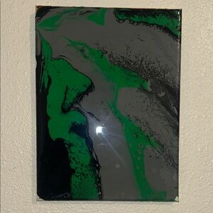 Abstract Green and Gray Canvas Art